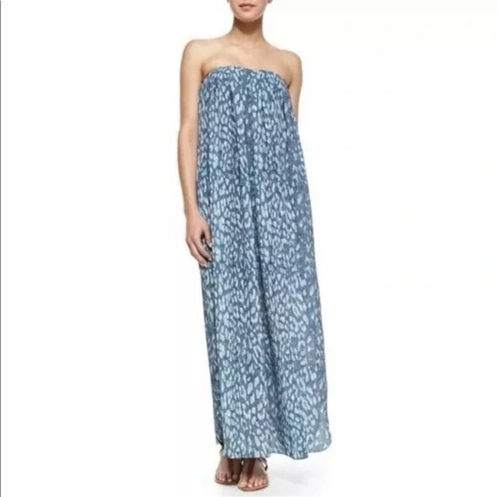 $475 NEIMAN MARCUS L’AGENCE STRAPLESS PRINTED MAXI PULL ON LEOPARD DRESS 6 NWT